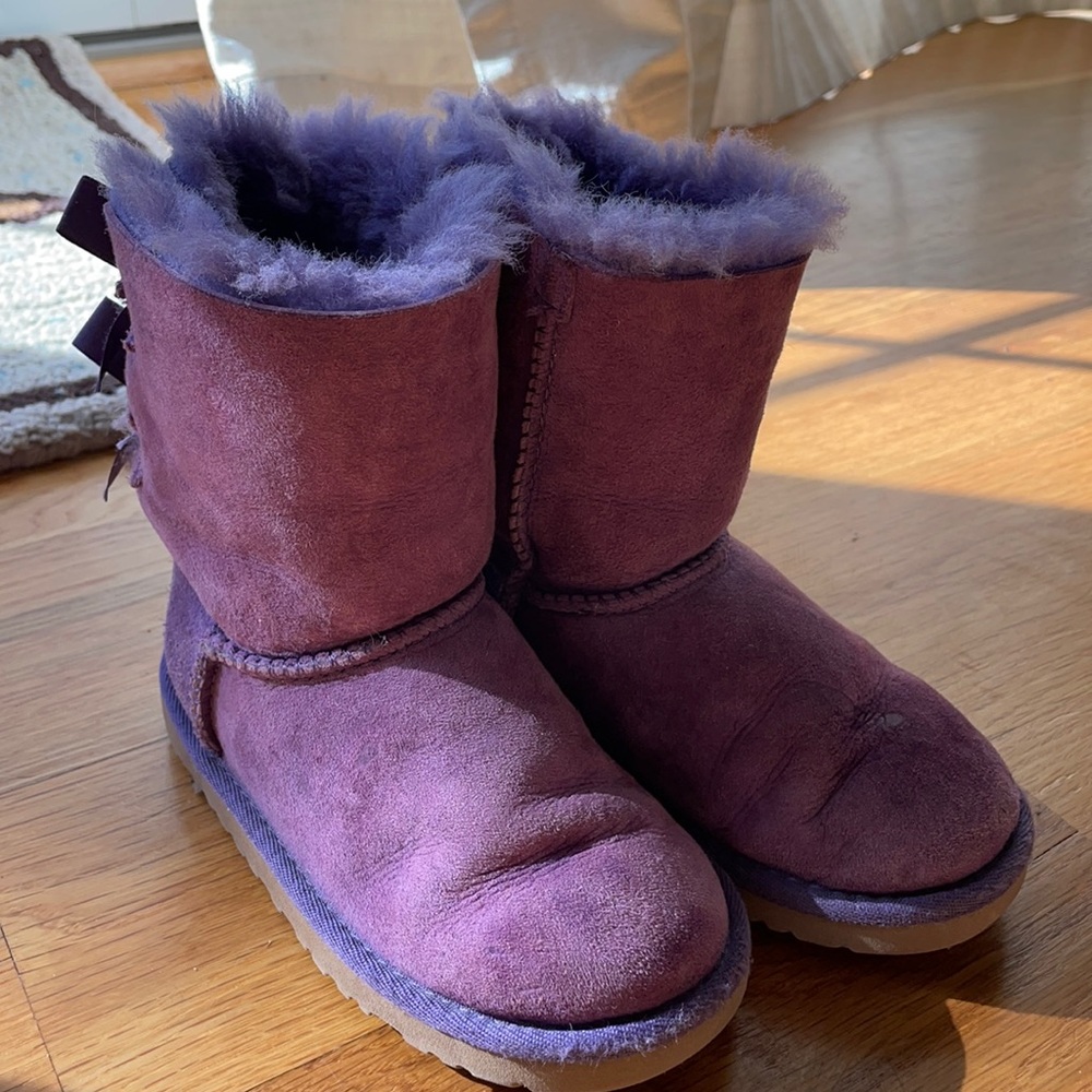 Girl’s Ugg Bailey Bow II Royal Purple Gently Worn Size 11